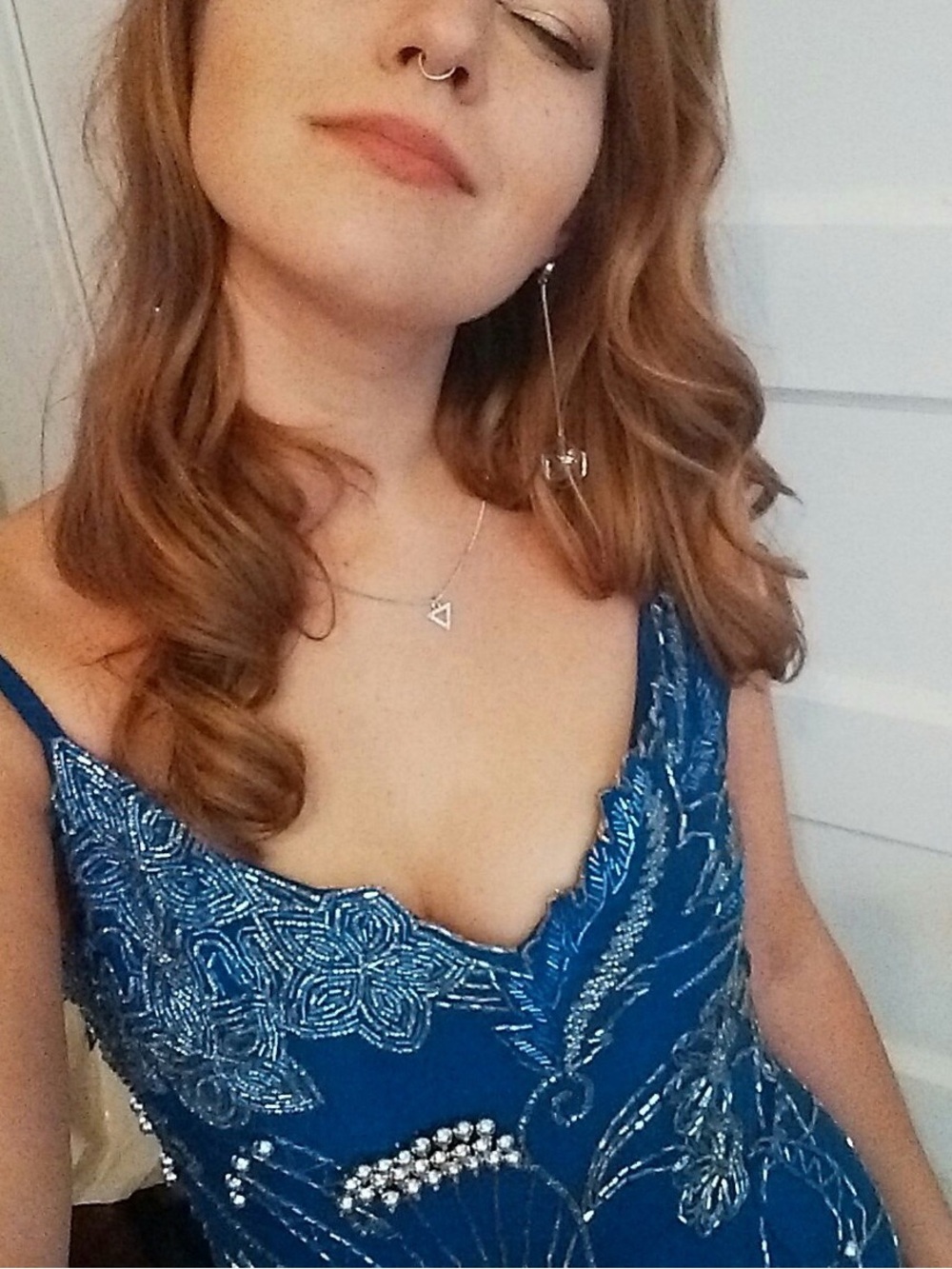 Vintage midnight blue beaded starry sky dress - Picture 7 of 7